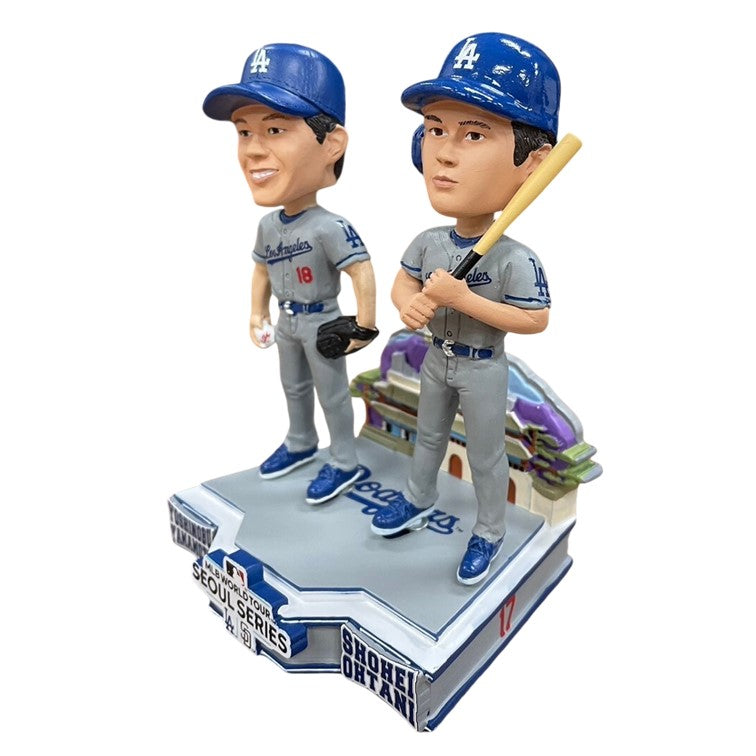 【韓国開幕戦記念】LA ドジャース 開幕戦 ソウルシリーズ 2024 大谷翔平&山本由伸 韓国開幕戦デュアルボブルヘッド 約5インチ