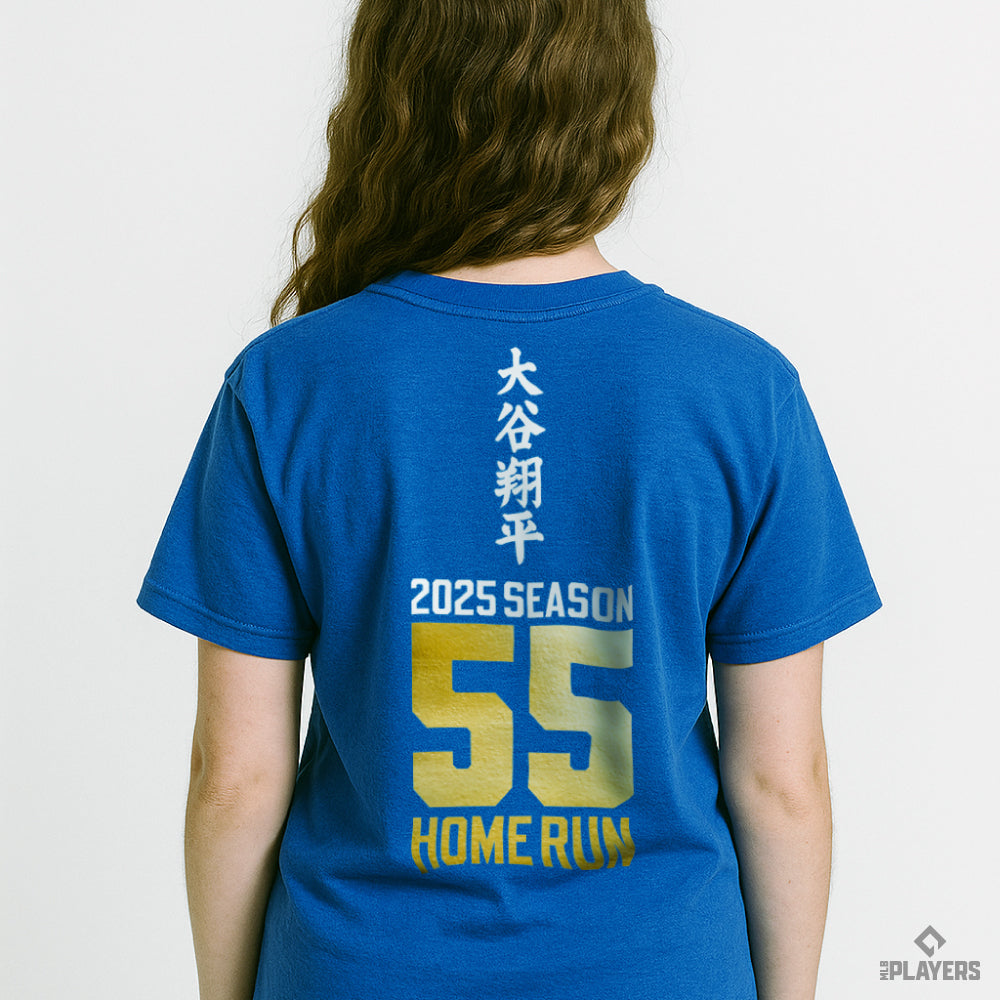 予約販売【大谷翔平】SHOHEI OHTANI 『55 HOME RUN』 Tシャツ ロイヤルブルー