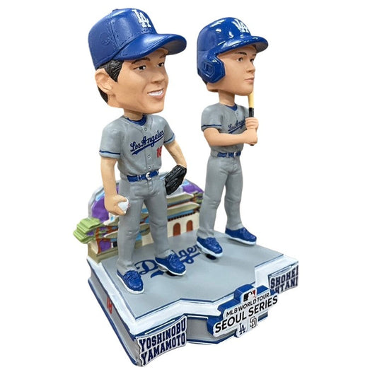 【韓国開幕戦記念】LA ドジャース 開幕戦 ソウルシリーズ 2024 大谷翔平&山本由伸 韓国開幕戦デュアルボブルヘッド 約5インチ