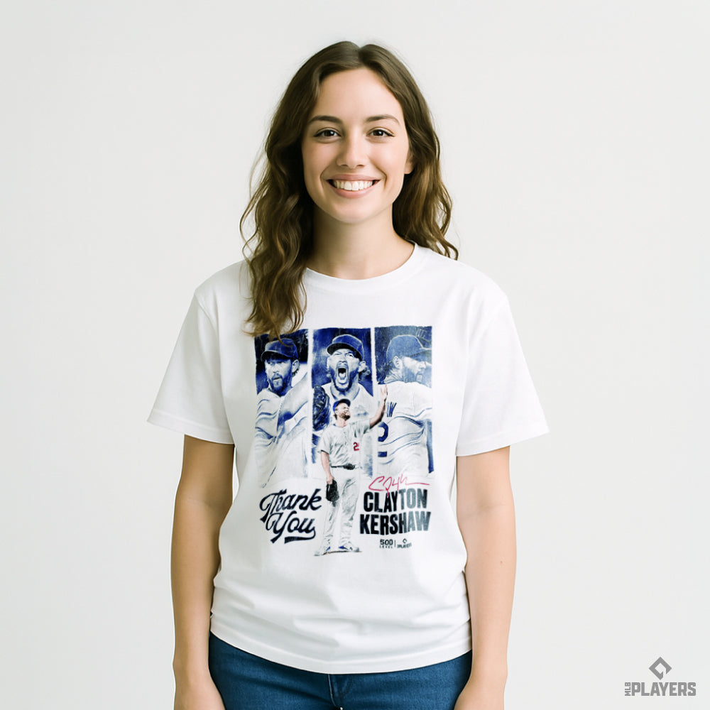 予約販売 【500LEVEL】 Clayton Kershaw 「Los Angeles D Thank You」 Tシャツ