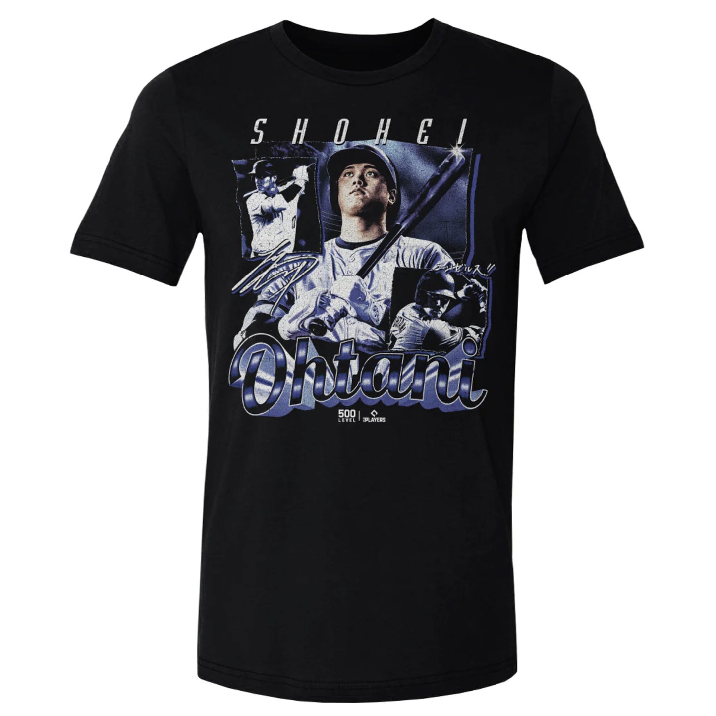 予約販売【大谷翔平】【500LEVEL】 Shohei Ohtani 「Los Angeles D Grunge WHT」 Tシャツ