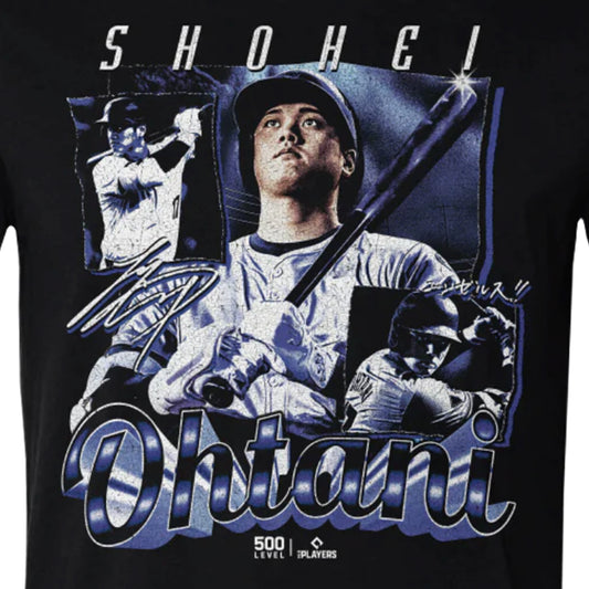 予約受付終了【大谷翔平】【500LEVEL】 Shohei Ohtani 「Los Angeles D Grunge WHT」 Tシャツ