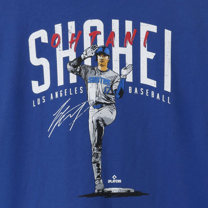 大谷翔平　Shohei Ohtani Los Angeles D Base Pose WHT　Tシャツ　S / M / L / XL