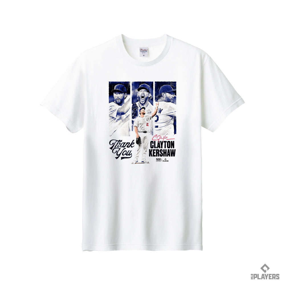 予約受付終了  【500LEVEL】  Clayton Kershaw 「Los Angeles D Thank You」 Tシャツ