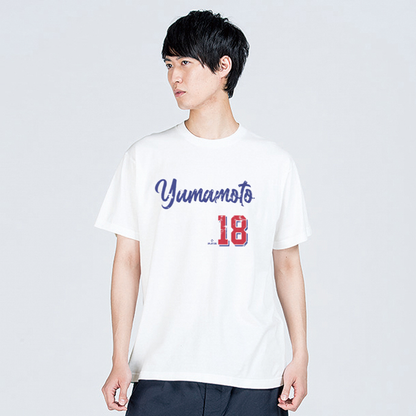 予約販売【山本由伸】YOSHINOBU YAMAMOTO 『Script』 500LEVEL Tシャツ　ホワイト