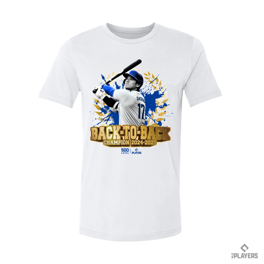 予約受付受付終了【大谷翔平】SHOHEI OHTANI『BACK TO BACK 2024-2025 CHAMPION』　Tシャツ　500LEVEL 　ホワイト