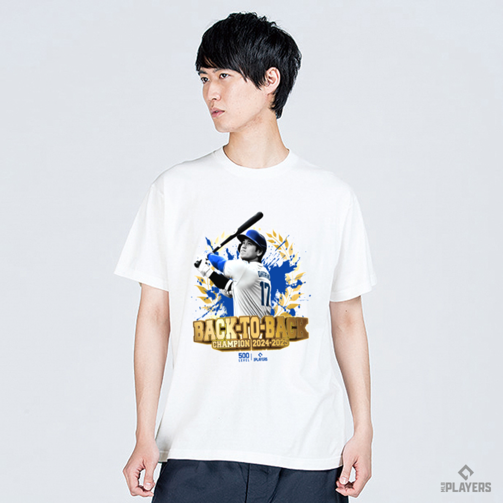 予約受付受付終了【大谷翔平】SHOHEI OHTANI『BACK TO BACK 2024-2025 CHAMPION』　Tシャツ　500LEVEL 　ホワイト