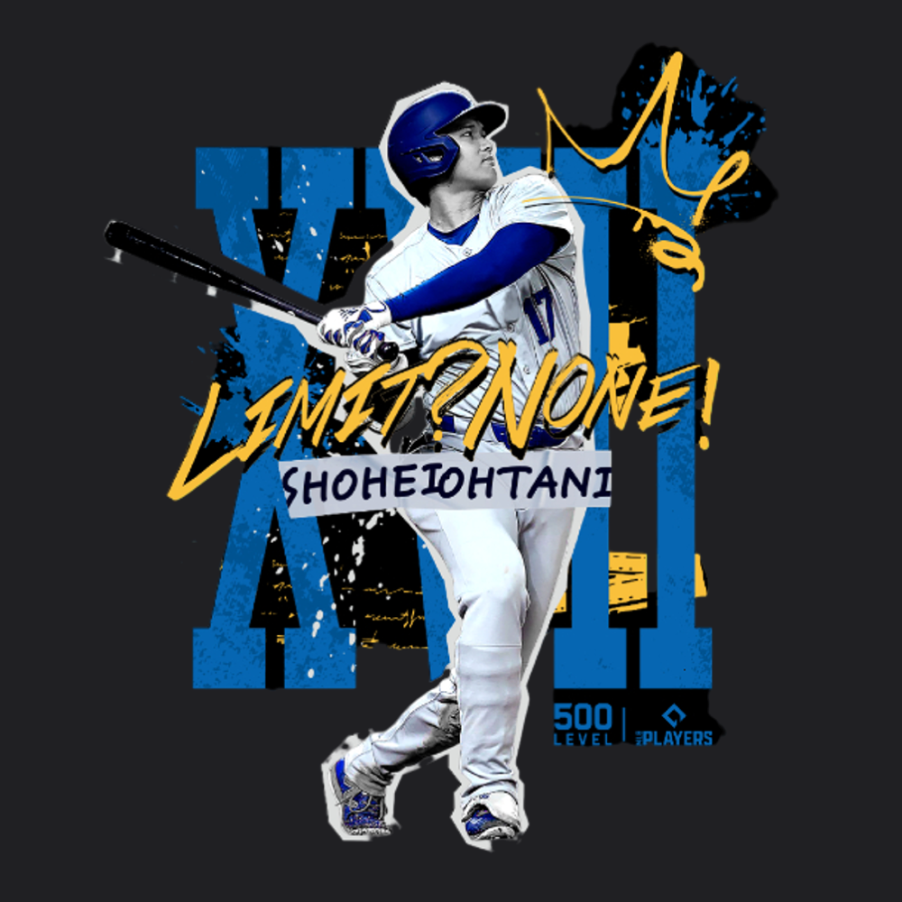 予約受付受付終了【大谷翔平】SHOHEI OHTANI『Limit？None！』　Tシャツ　500LEVEL 　ブラック