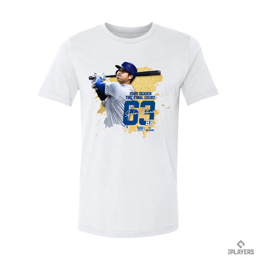 予約受付受付終了【大谷翔平】SHOHEI OHTANI『2025 SEASON THE FINAL COUNT 63HR』　Tシャツ 500LEVEL  ホワイト