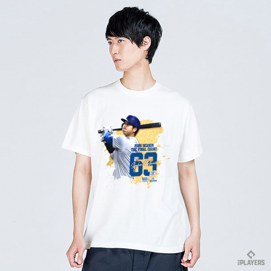 予約受付受付終了【大谷翔平】SHOHEI OHTANI『2025 SEASON THE FINAL COUNT 63HR』　Tシャツ 500LEVEL  ホワイト