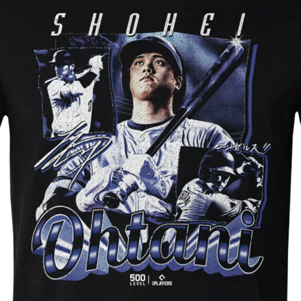 予約販売【大谷翔平】【500LEVEL】 Shohei Ohtani 「Los Angeles D Grunge WHT」 Tシャツ