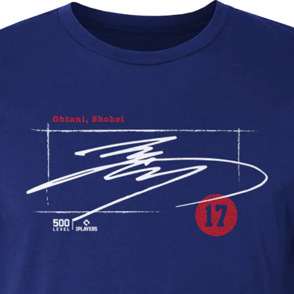 予約販売【大谷翔平】【500LEVEL】 Shohei Ohtani 「Los Angeles D Signature WHT」 Tシャツ